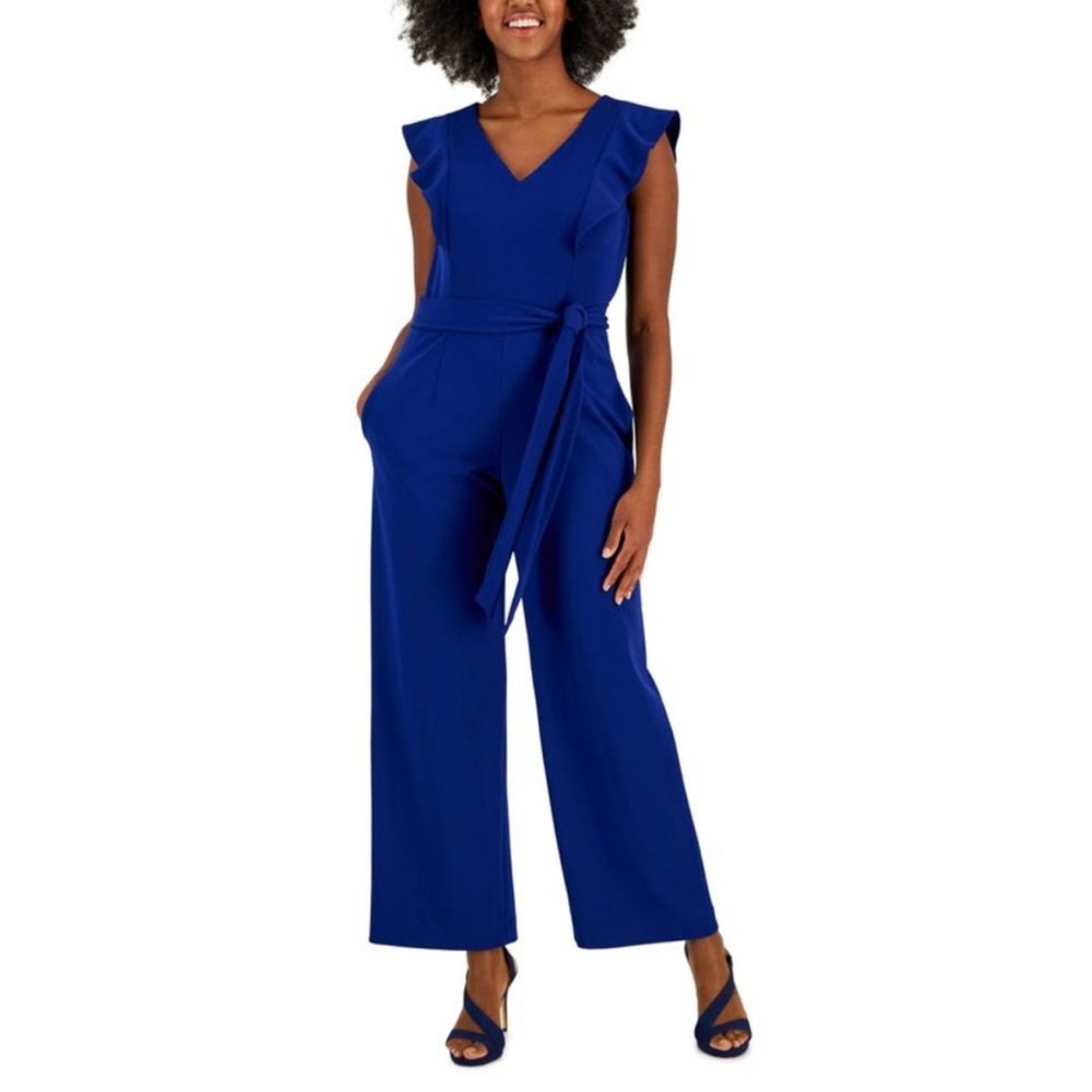 Kasper Blue Jumpsuit with Chic Design